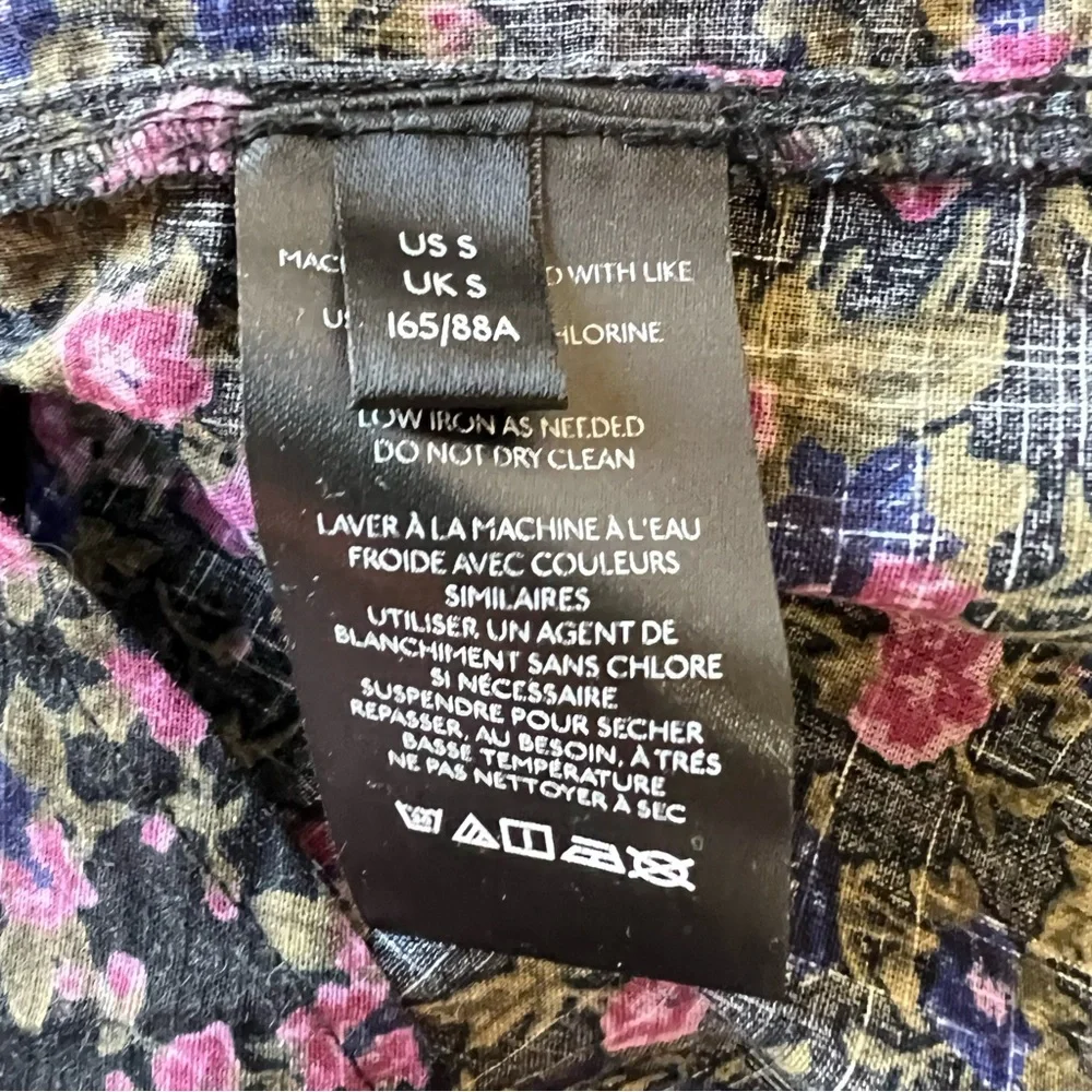 Free People Meant To Be Dark Floral Romantic Top S NWOT Black Ruffle Feminine